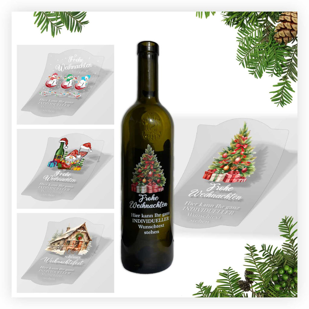 Flaschenetiketten Weihnachten personalisiert mit Wunschtext – FOTOFOL