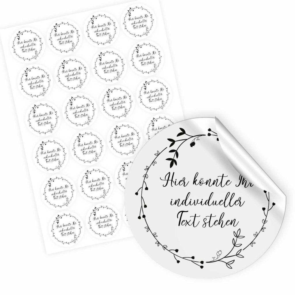 24 personalisierte Aufkleber Wunschtext Geschenk deko Hochzeit Taufe set  bunt 3