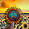 Peace Love Hippie Aufkleber Set