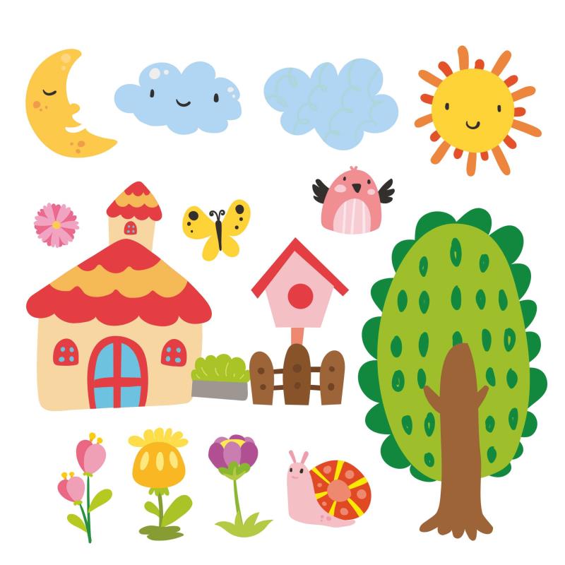 lustige blumen clipart house