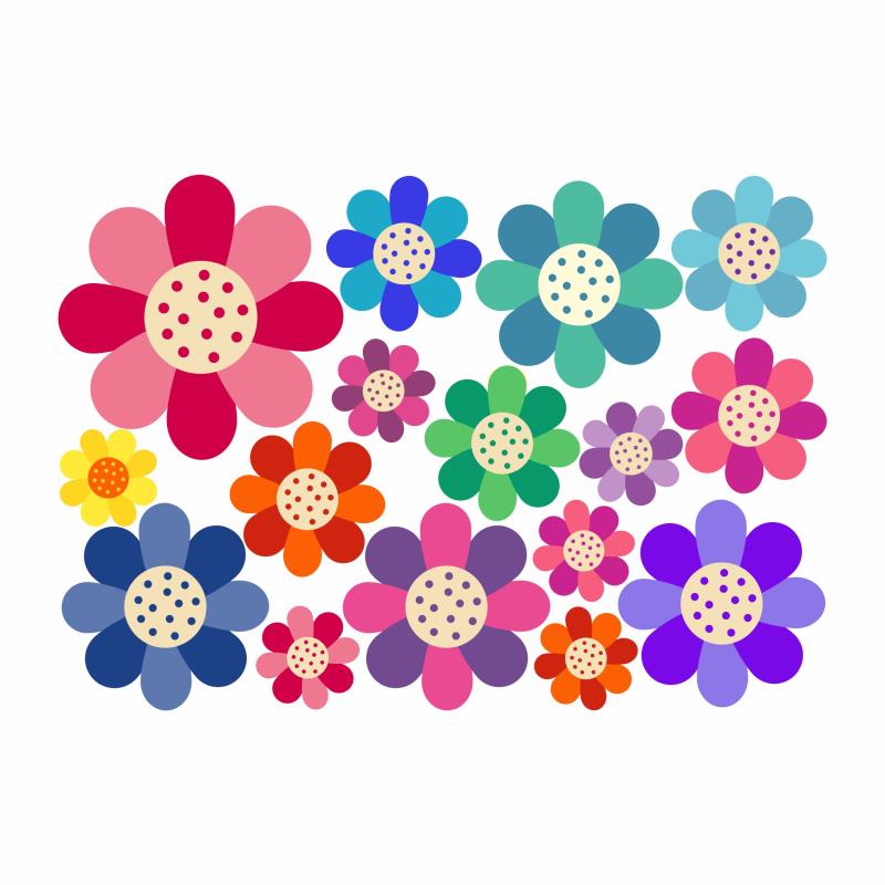 Aufkleber Auto Hippie Blumen Stickers Flower Power Sommer Perfekt For Fur  Vw Bulli California Decals