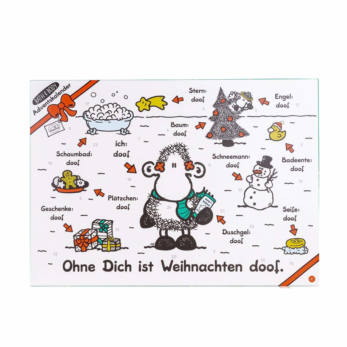 Adventskalender  Sheepworld "Ohne Dich ist Weihnachten doof"