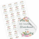 Personalisierte Aufkleber "Rose"- 24 Stück - 4,5cm