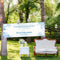 Hochzeit Banner "Blaue Blumen" Personalisierung mit Namen, Datum und Wunschtext