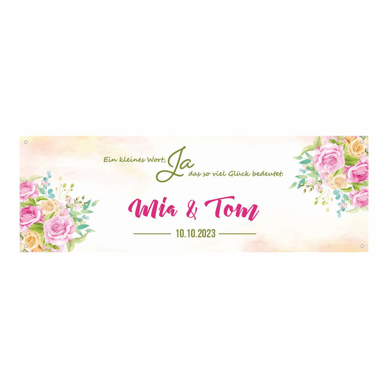 Personalisiertes Banner zur Hochzeit mit Fotos, Namen, Datum und Wunsc –  FOTOFOL