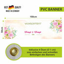 Hochzeit Banner "Pastell Rosen" - Personaliserung mit Namen, Datum und Wunschtext