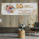 Personalisiertes Banner zur goldenen Hochzeit mit Foto und Wunschtext - 50 Jahre gemeinsam