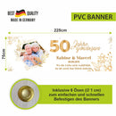 Personalisiertes Banner zur goldenen Hochzeit mit Foto und Wunschtext - 50 Jahre gemeinsam