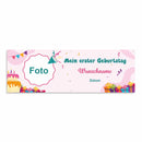 Geburtstagsbanner "Mein erster Geburtstag" für Mädchen personalisiert mit Foto und Wunschname