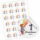 Geburtstag Aufkleber "Löwe" Personalisierte Sticker - 24 Stück - 4,5cm