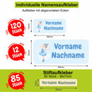 Namensaufkleber Set - personalisiert mit Wunschname für Stifte und alle Schulsachen - Ballerinen