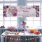Taufe / Kommunion Banner  personalisiert mit Foto und Wunschname - Lila Blumen