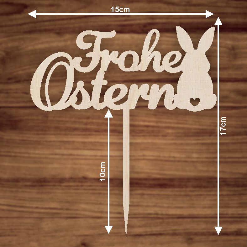 CAKE TOPPER Frohe Ostern Hase aus Holz