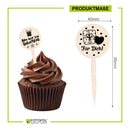 Cupcake Stecker 12er Set aus Holz mit Aufklebern