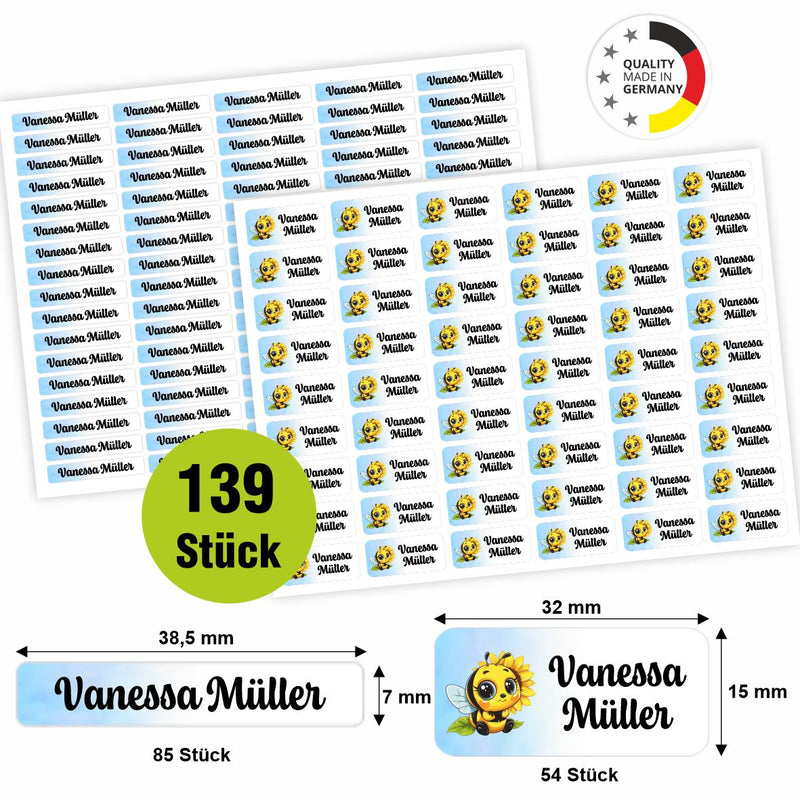 Namensaufkleber - personalisierte Aufkleber mit Wunschname für Stifte und alle Schulsachen