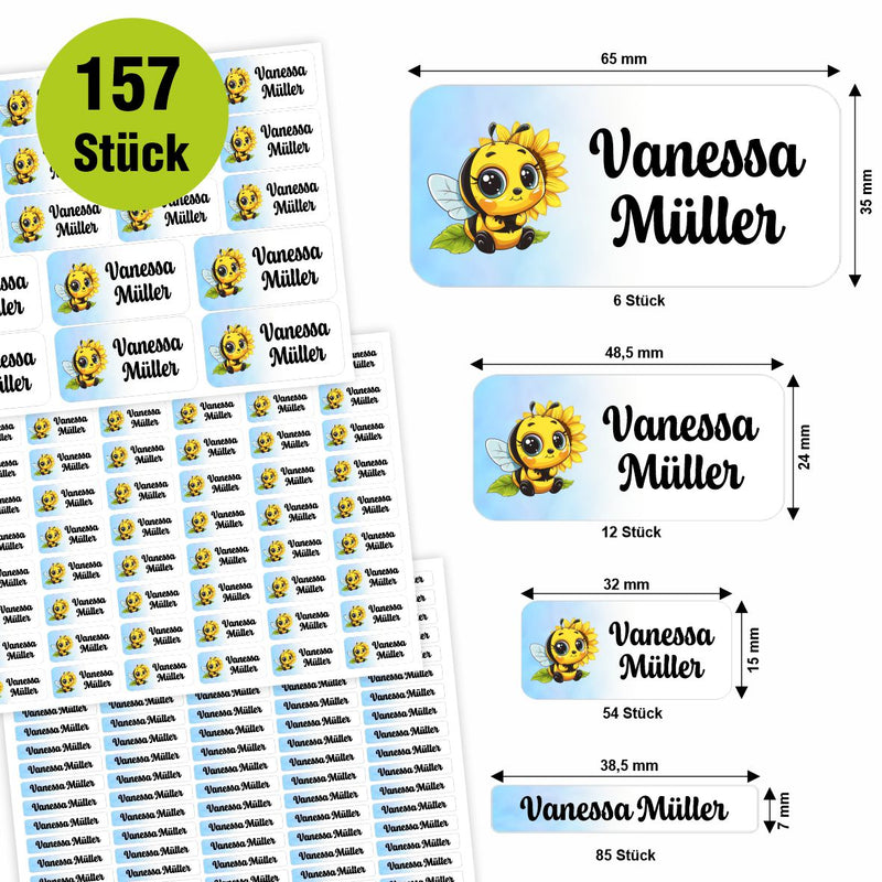 Namensaufkleber - personalisierte Aufkleber mit Wunschname für Stifte und alle Schulsachen