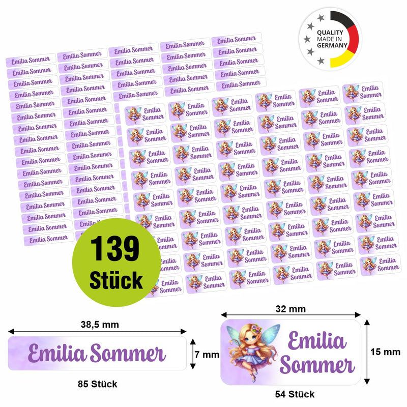 Namensaufkleber - personalisierte Aufkleber mit Wunschname für Stifte und alle Schulsachen