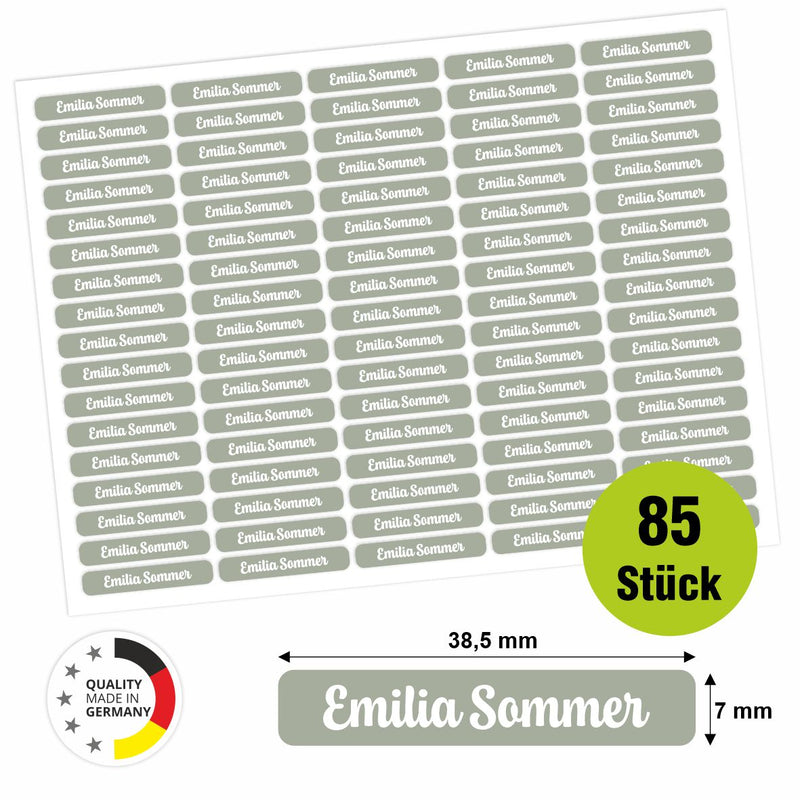 Namensaufkleber - personalisierte Aufkleber mit Wunschname für Stifte und alle Schulsachen