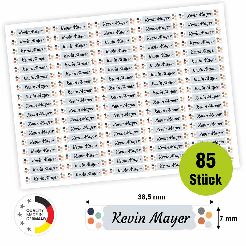 Namensaufkleber - personalisierte Aufkleber mit Wunschname für Stifte und alle Schulsachen