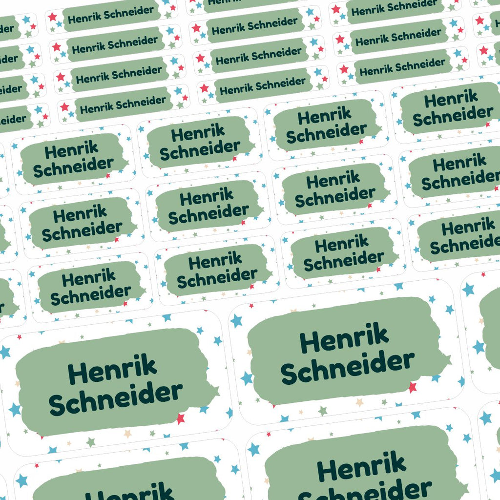Personalisiert Namensaufkleber Für Schulsachen - 54 Bunte Sticker In Rosa