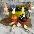 Cupcake Stecker 12er Set aus Holz - Ostern