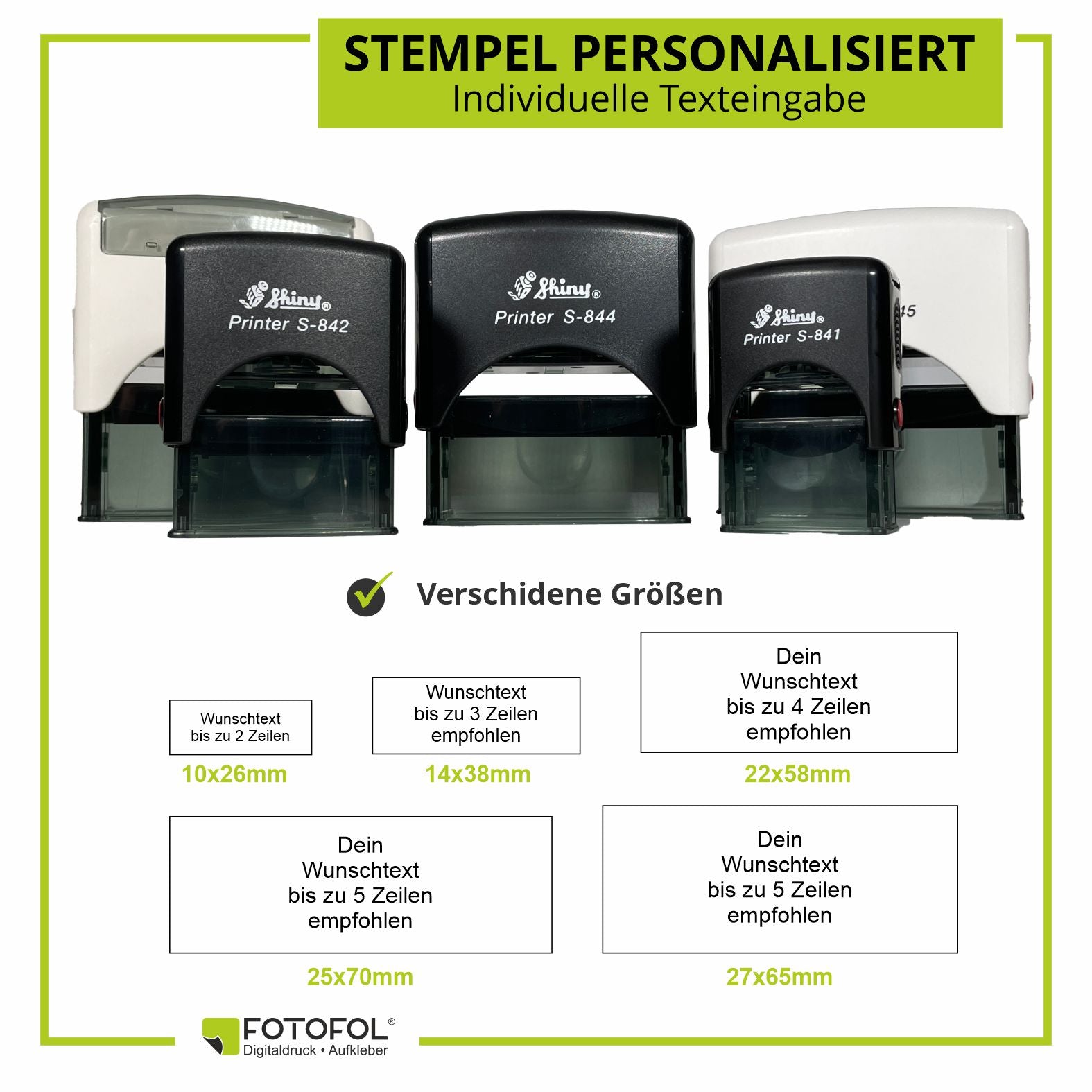 Personalisierter Stempel mit Wunschtext