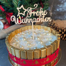 CAKE TOPPER Frohe Weihnachten Stern aus Holz - Tortendeko & Kuchendeko - Torten-stecker
