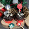 Weihnachten Cupcake Stecker 12er Set aus Holz mit Aufklebern