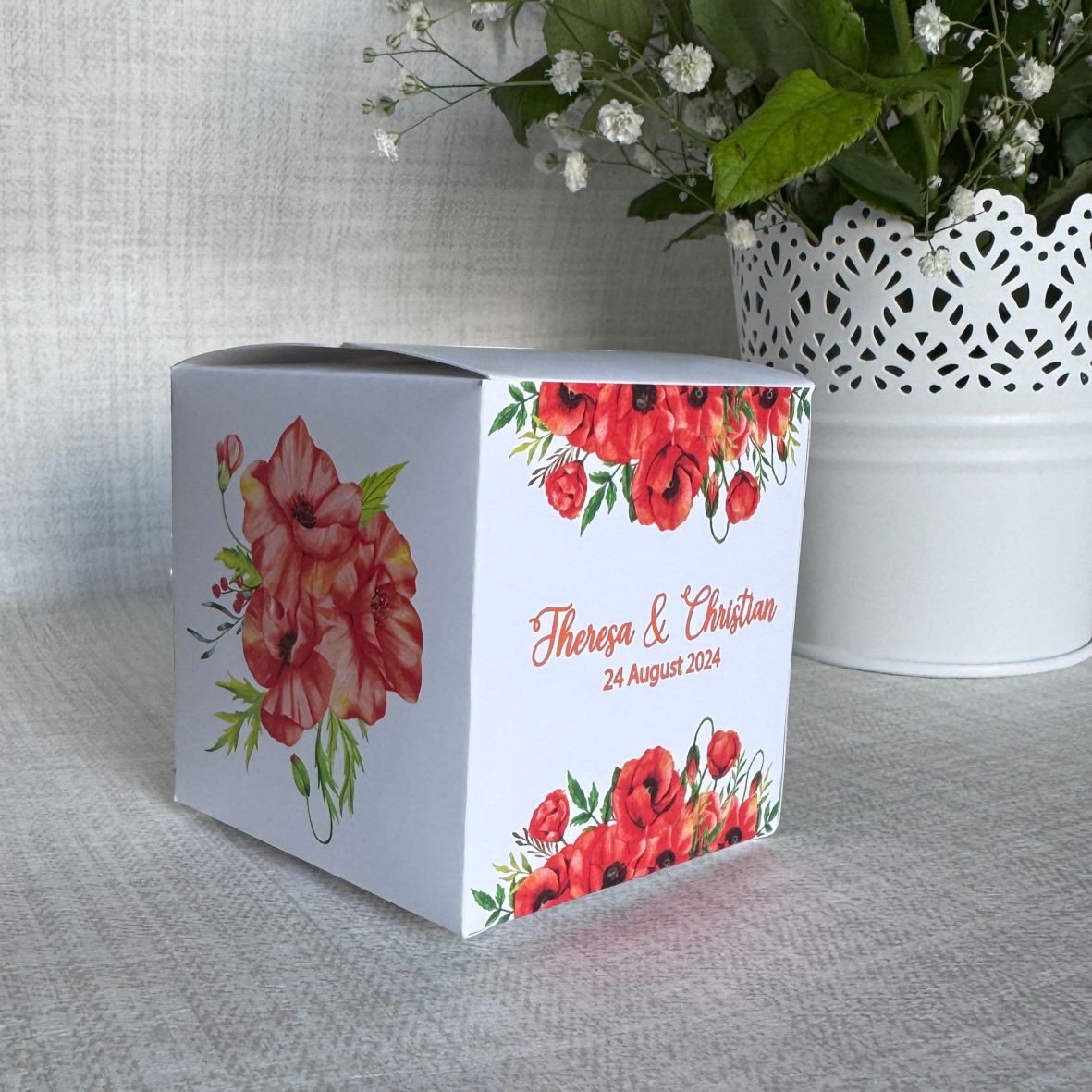 Geschenkbox personalisiert - Mohnblumen