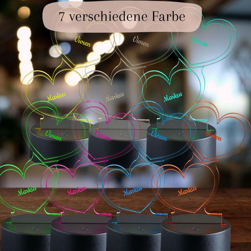 LED Herz-Leuchte mit Gravur Personalisiert