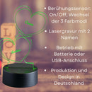 LED Herz-Leuchte mit Gravur Personalisiert