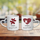 2er Set Personalisierte Tassen Herz Puzzleteil