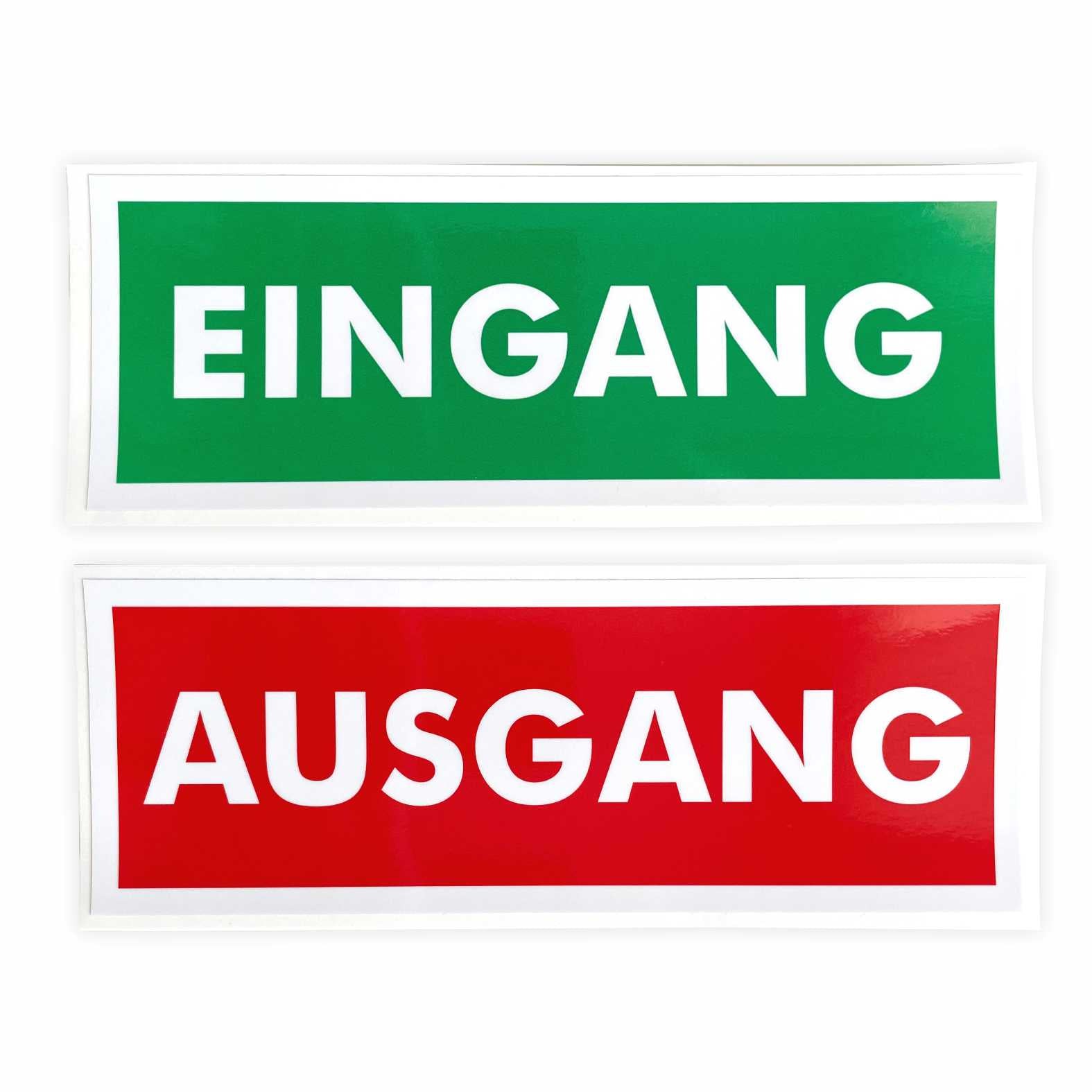 1x Aufkleber "EINGANG" und 1x Aufkleber "AUSGANG"  21x7,5 cm