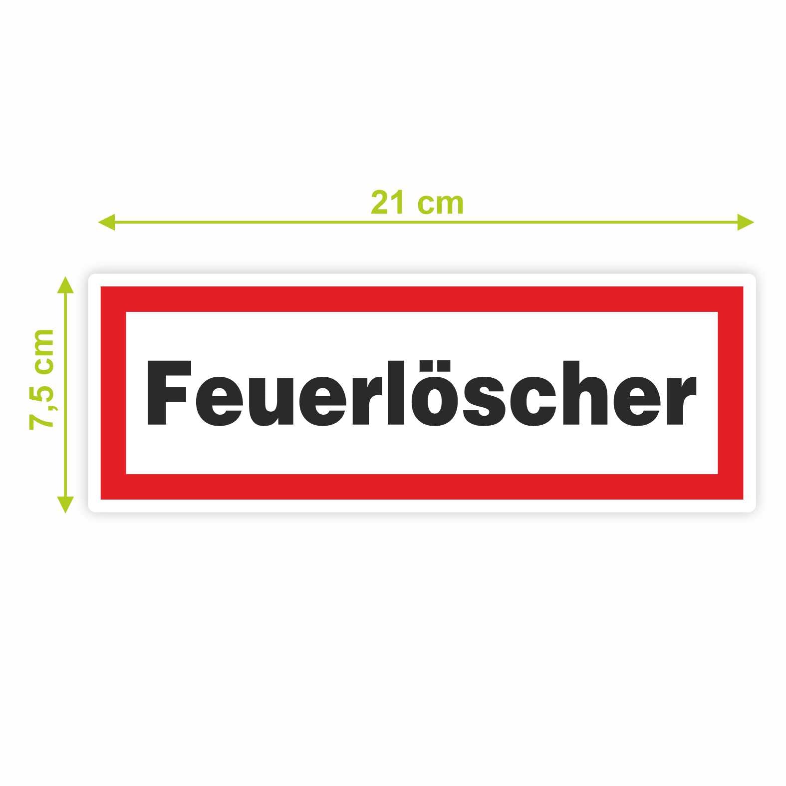 2x Aufkleber "Feuerlöscher" 21x7,5cm