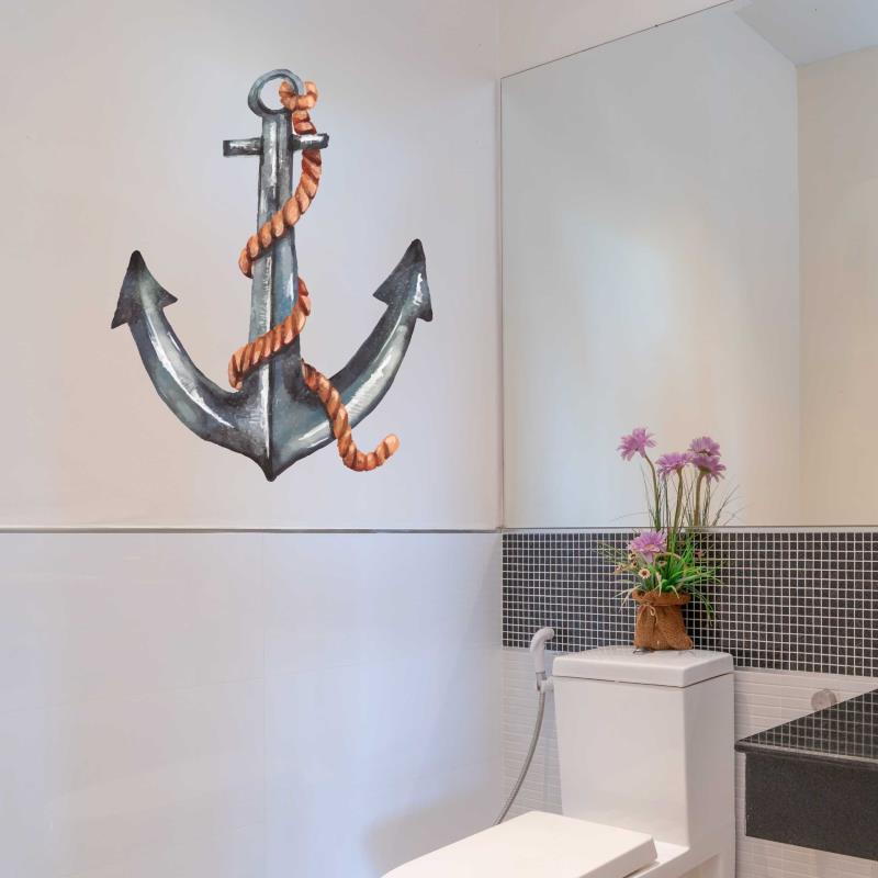 Wandtattoo Badezimmer Deco Anker mit Seil