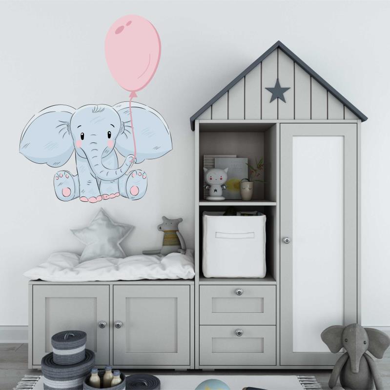 Wandtattoo Kinderzimmer  Elefant mit Ballon