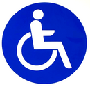 Aufkleber rund Sticker Rollstuhlfahrer 19 cm Behinderten Autoaufkleber