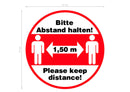 Aufkleber bitte Abstand halten 1,5 Meter rund 21 cm Corona (2 Stück)