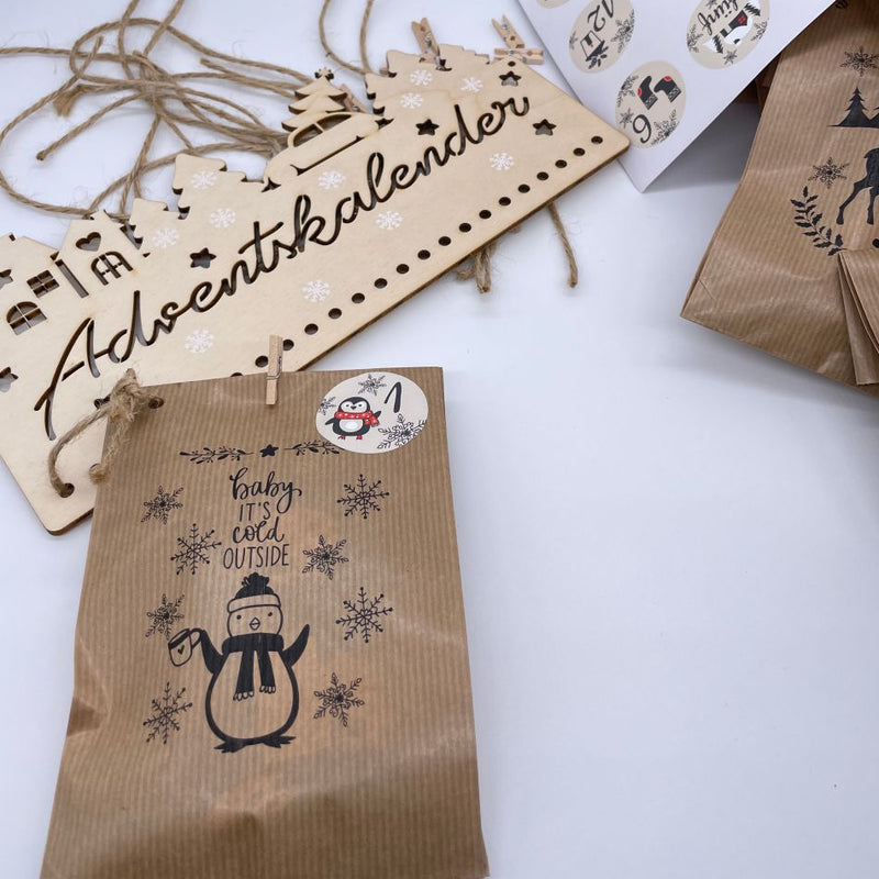 Adventskalender aus natürlichem Birkensperrholz - selbst basteln