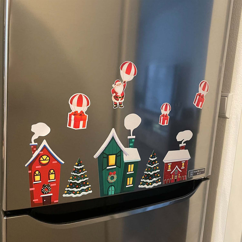 Aufkleber Weihnachten Häuser - Weihnachtsmann-Geschenke, Weihnachtsdekoration –  Möbel, Kühlschrank, Fenster, Wand, Laptop