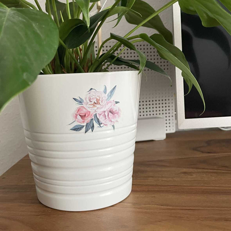 Blume Aufkleber Set - UV-Druck mit Übertragsfolie Aufkleber zum Basteln, Dekorieren, Werbeartikel, Tassen, Gläser, Spielzeuge, Blumentopf