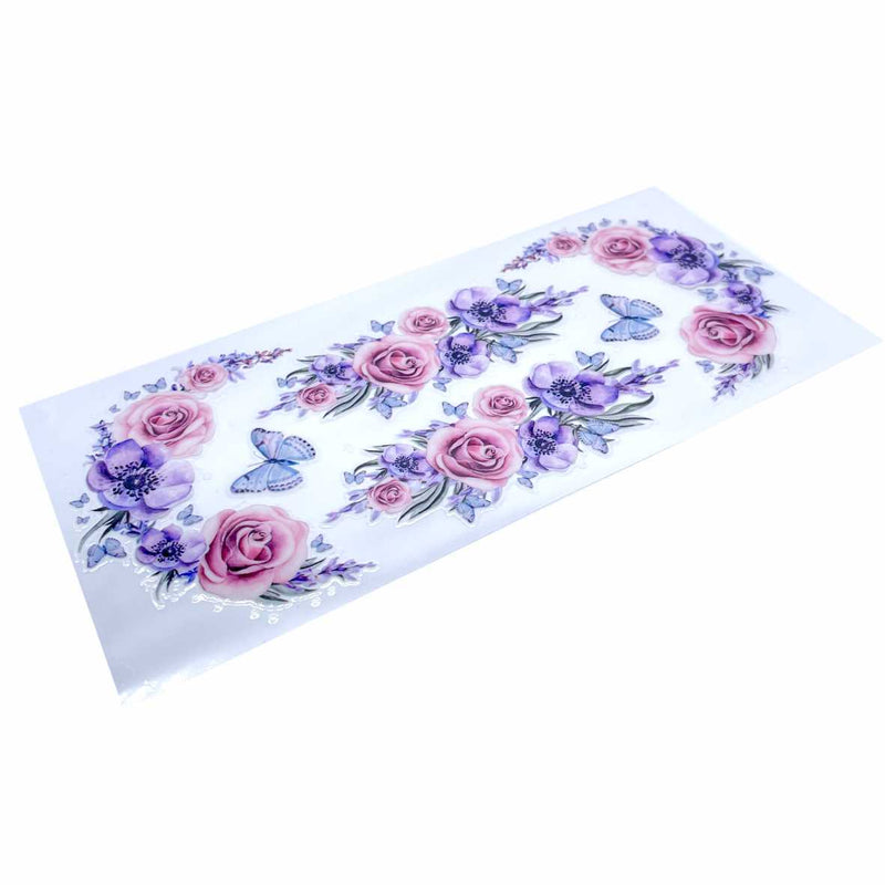 Blume Aufkleber Set - UV-Druck mit Übertragsfolie Aufkleber zum Basteln, Dekorieren, Werbeartikel, Tassen, Gläser, Spielzeuge, Blumentopf