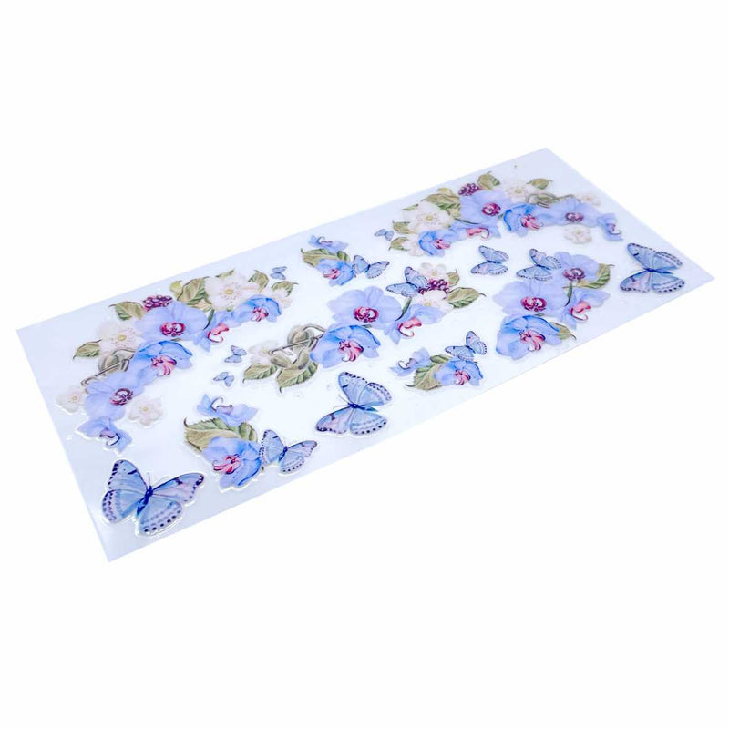 Blume Aufkleber Set - UV-Druck mit Übertragsfolie Aufkleber zum Basteln, Dekorieren, Werbeartikel, Tassen, Gläser, Spielzeuge, Blumentopf