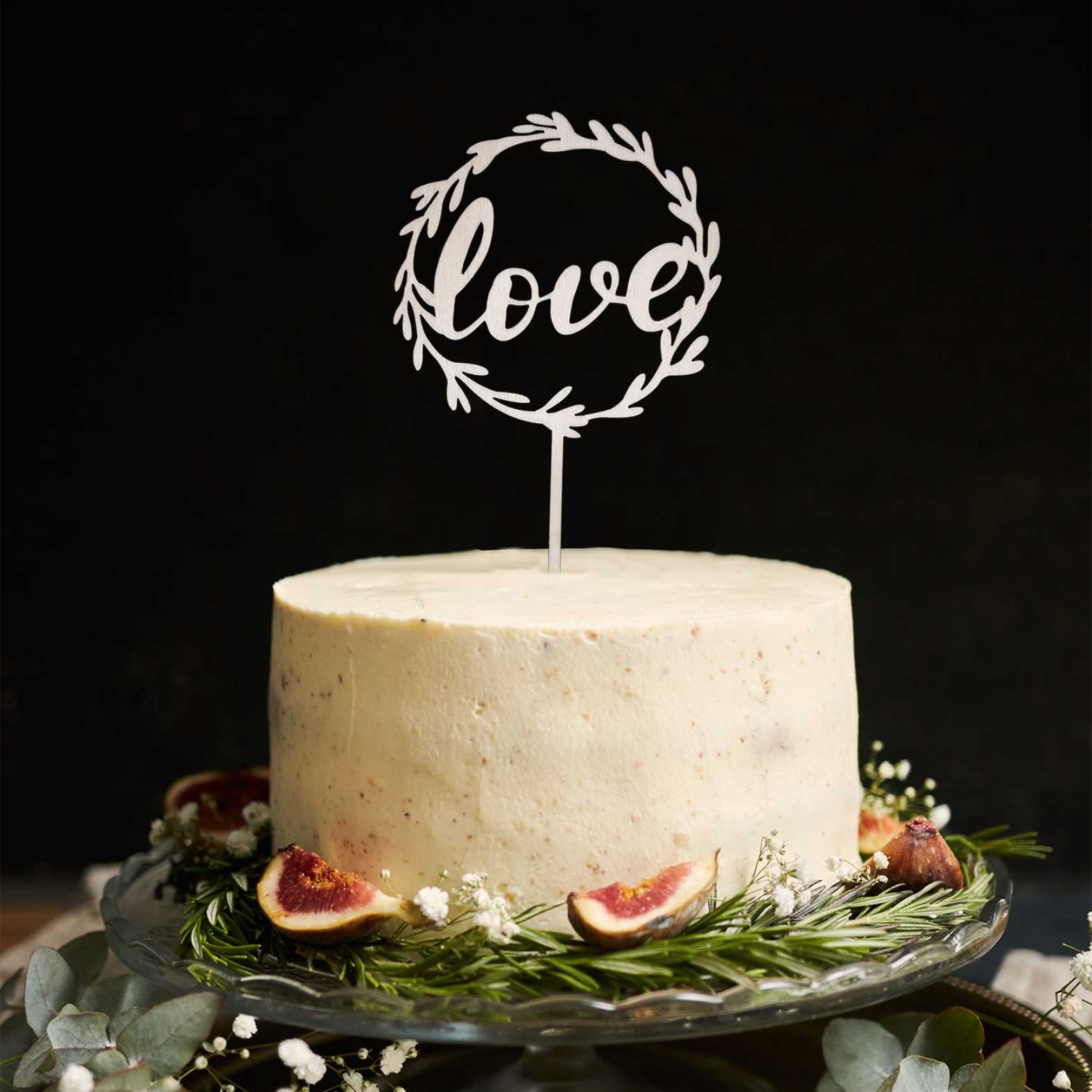 CAKE TOPPER "love" aus Holz - Tortendeko