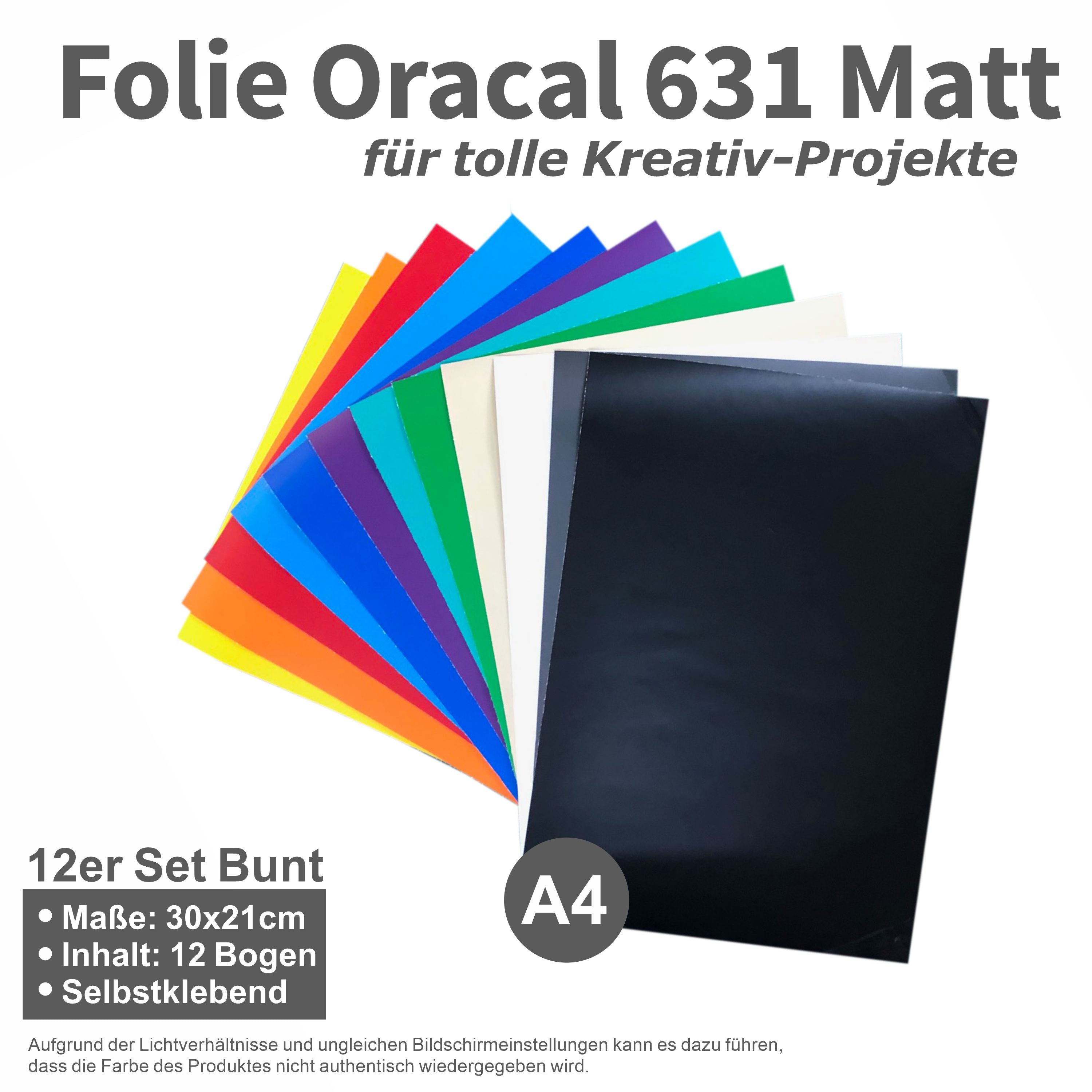 12 x DIN A4 Bogen 30x21cm Plotterfolie Silhouette von ORACAL 631