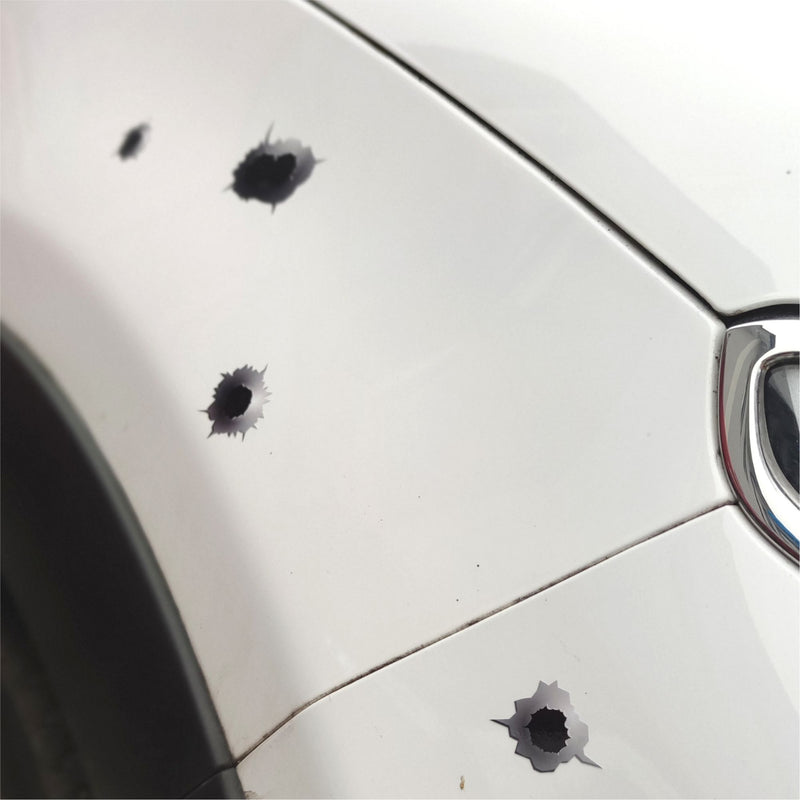 Einschusslöcher Bullet Holes Decals Aufkleber Benzin Öl kratzfest 19 Stück