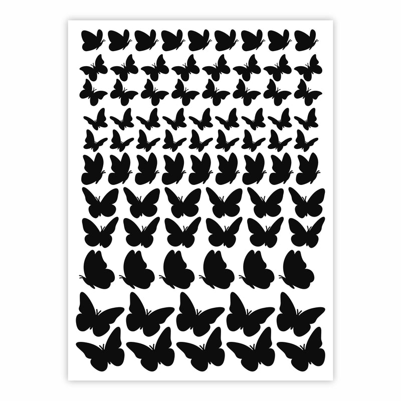 Sticker / Aufkleber Schmetterling, für Auto / Motorrad / Laptop /  Dekoration / Kühlschrank, Blau-Schwarz, 4-teiliges Set