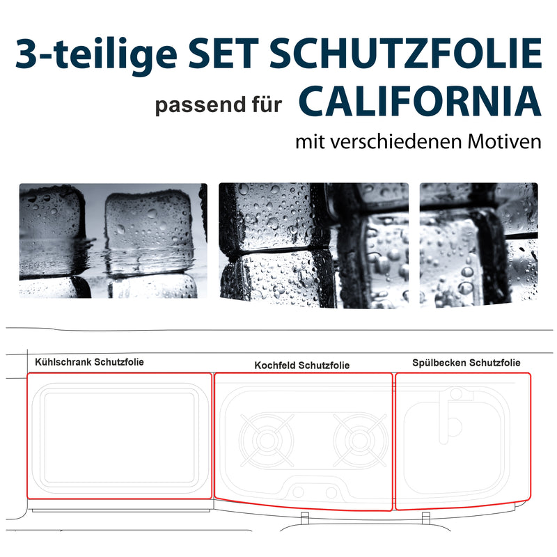 Schutzfolien Auto-Set, passend für VW T6.1 oder T6 California - Schutz für  Glass-Abdeckung vom Kühlschrank, Kochfeld, Spülbecken mit verschiedenen