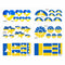 Ukraine Aufkleber Set  - Fahne Flagge Karte Blumen Friedenstaube Ukraine