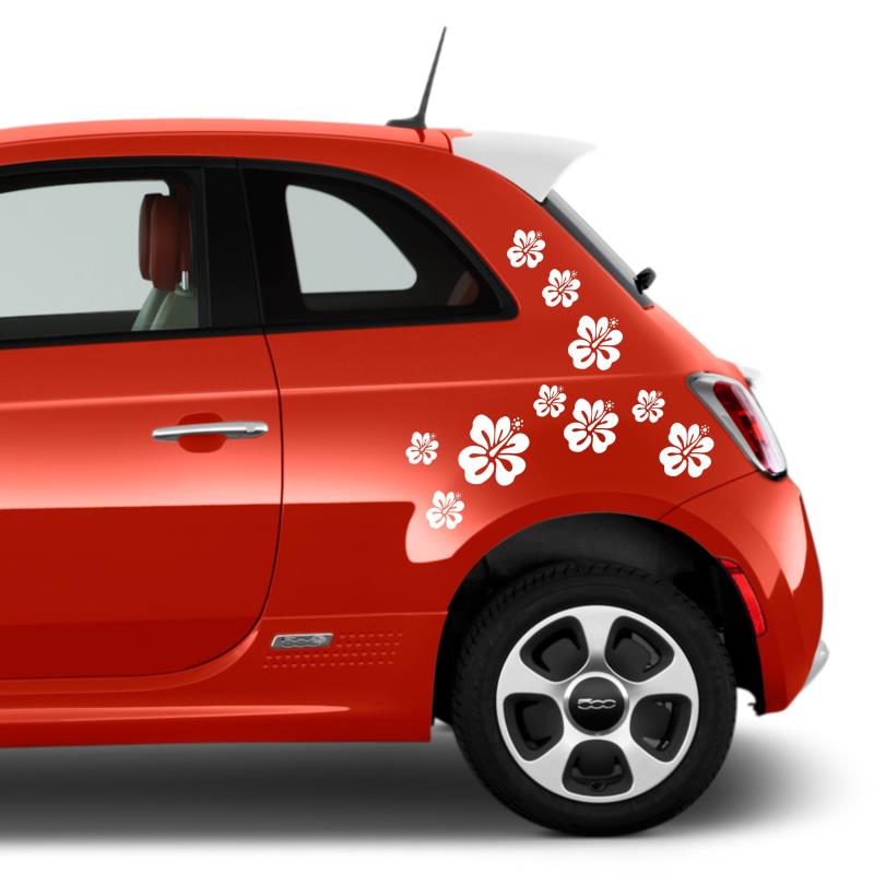 Aufkleber Set Hibiskus Blumen Auto Sticker